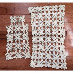 Vintage Handcrafted Crochet Lace Doily Set